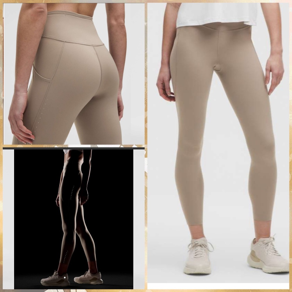 Lululemon‎ Fast and Free High-Rise Tight 25" 5 Pocket Warm Ash Grey Size 8 NWT ✨